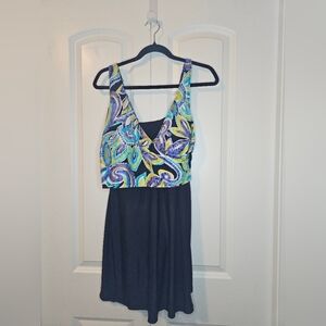 🔷️3 Items for$20🔷️ Krista Plus Sz 18W One Piece Over Skirt Swimsuit Beach